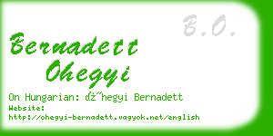 bernadett ohegyi business card